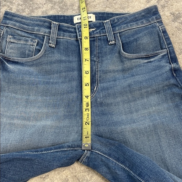 New L’Agence Marty High Rise Flare Jeans Hanson Blue Long Sz 25 - Picture 9 of 11